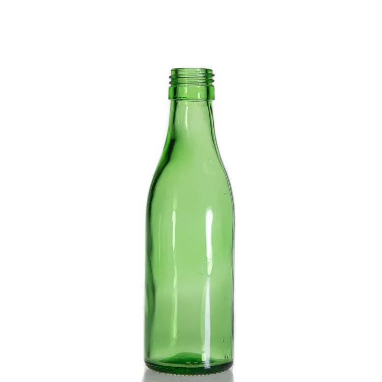 Glasses Supplier 140ml  Green Glass Liquor Bottles Round  Bottle