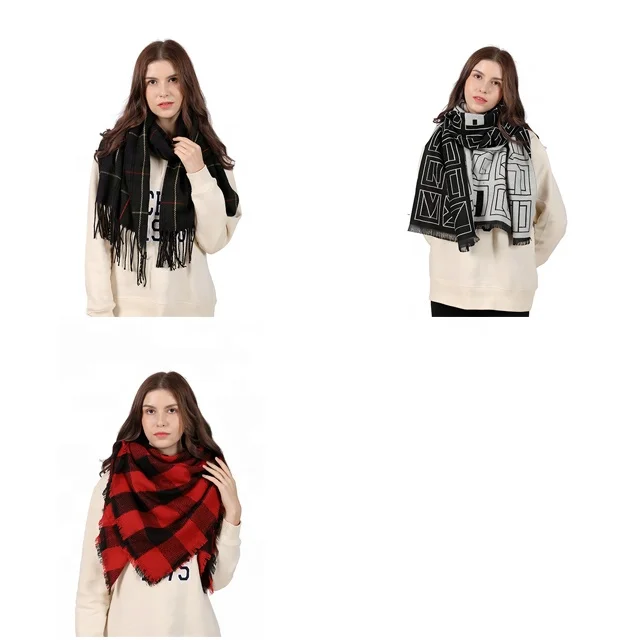 China Made Long Warm Pashmina Scarf Cashmere Cozy Winter Knitted Autumn Winter Other Scarves