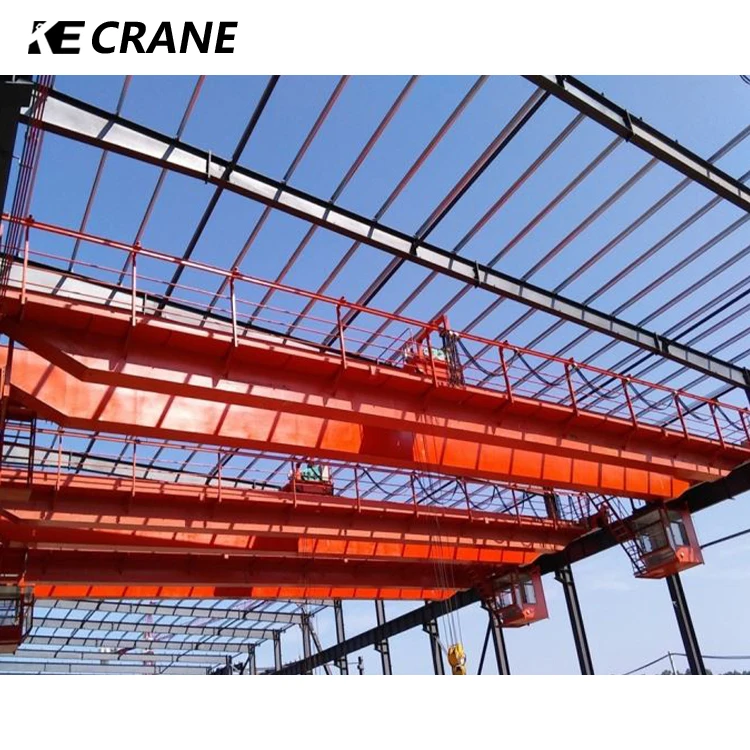 Heavy Duty A5 Workshop QD 160 / 50 ton euro style 150 ton Double Girder Overhead Crane Remote Control Eot Bridge Crane price