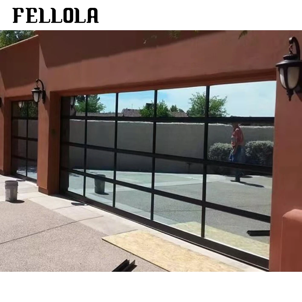 High quality interior home aluminium bi fold clear glass with motor garage door