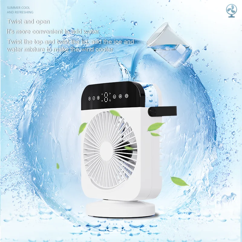Portable Air Cooler Personal Mini Air Conditioner Space Cooler Table Fan 3 in 1 Desktop Evaporative Cooler Humidifier for Home O