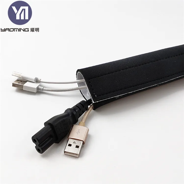 Новый продукт самоблокирующийся Регулируемый мягкий водонепроницаемый Неопреновый Кабель wrap sleeve с крюком и петлей