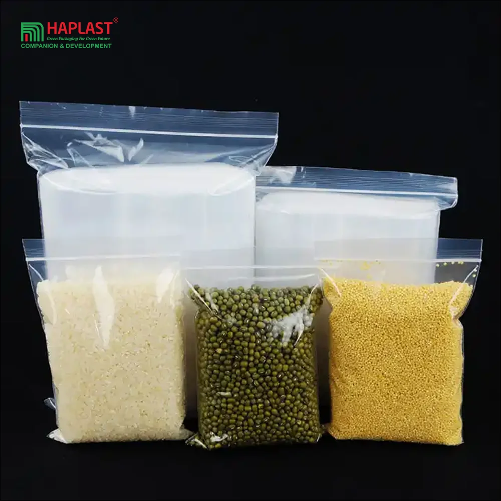 Biodegradable Transparent Custom Print Zip Lock Bag Reusable Slider Frosted Poly Slider Zipper Bag For Clothing