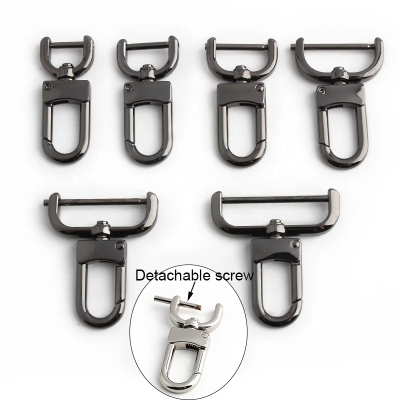 Metal Detachable Buckle Snap Hook Hardware Swivel Snap Hook For Leather Strap/ Belt Keychain/Handbag