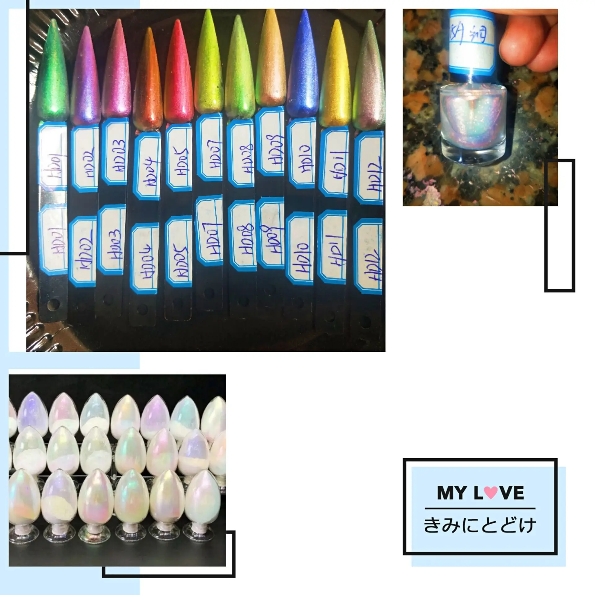 wholesale Unicorn Chrome Mirror chameleon effect Mermaid Aurora Powder pigment for nail art ,resin art