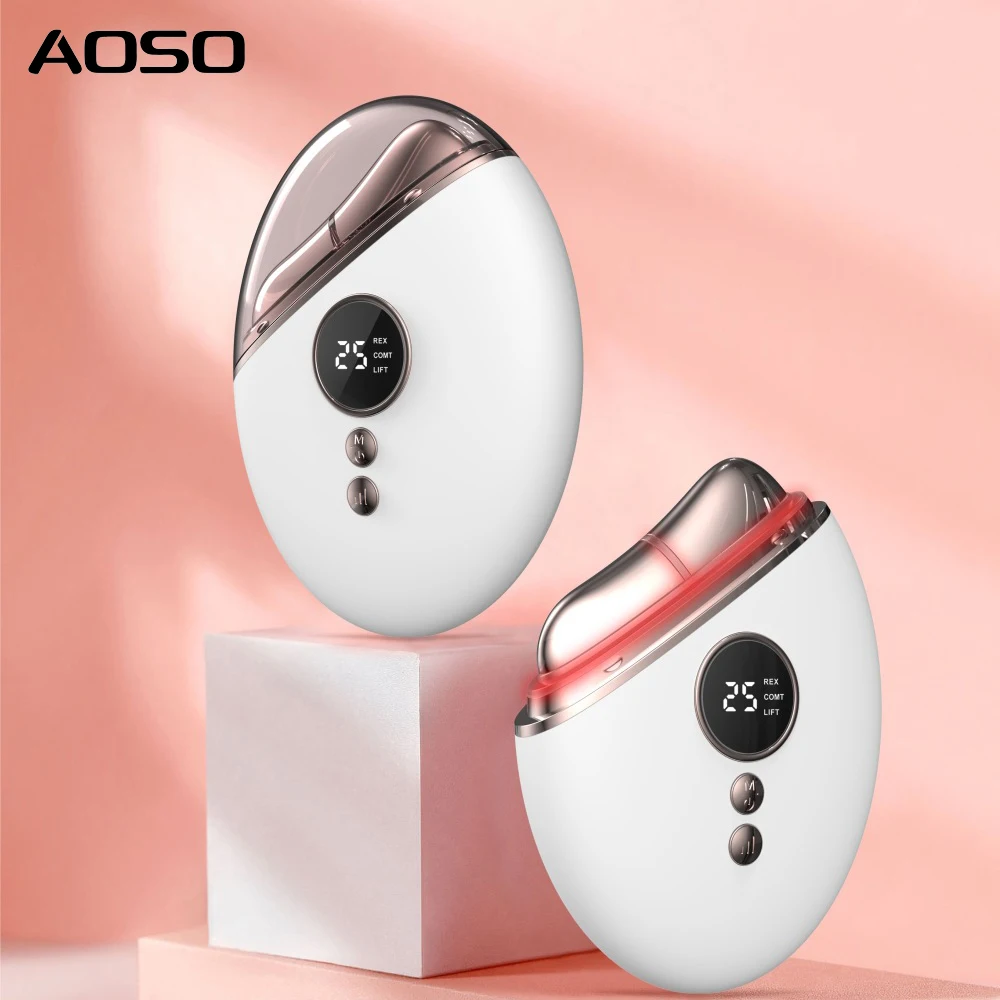 Liquid Crystal Display Screen Micro-current Lifting And Firming Heating Guasha therapy Beauty Lifting Facial Guasha Massager