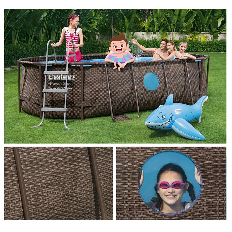 Bestway 56716 Oval Pool Set 5.49m x 2.74m x 1.22m Outdoor Metal Frame Pool Swimming Pool