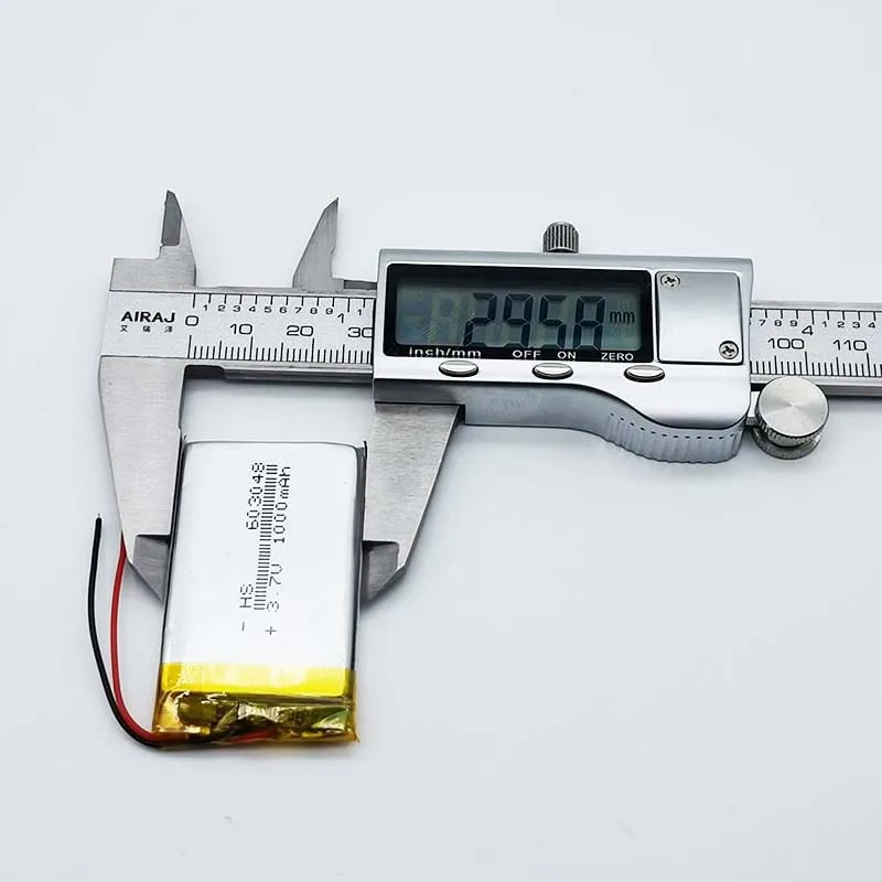 3.7V Lipo 603048 1000mah Rechargeable Battery For MP3 MP4 GPS Blu tooth headset LED Lamps Selfie Sticks 2 Pin 2.0mm JST