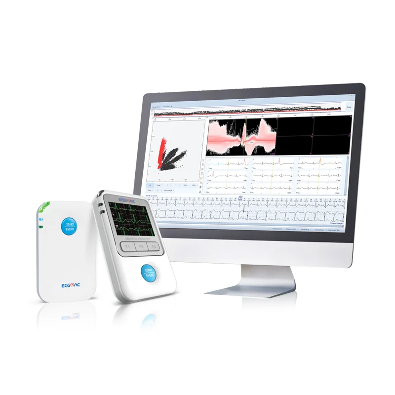 ECGMAC new 1.77 inch color OLED display 12 channel 3 channel holter monitor ecg