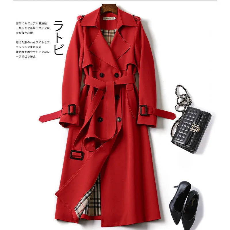 fashion Large European and American Popular Lace Up Pocket Coat Knitted Cardigan Oversized Loose Casual Trench Coat