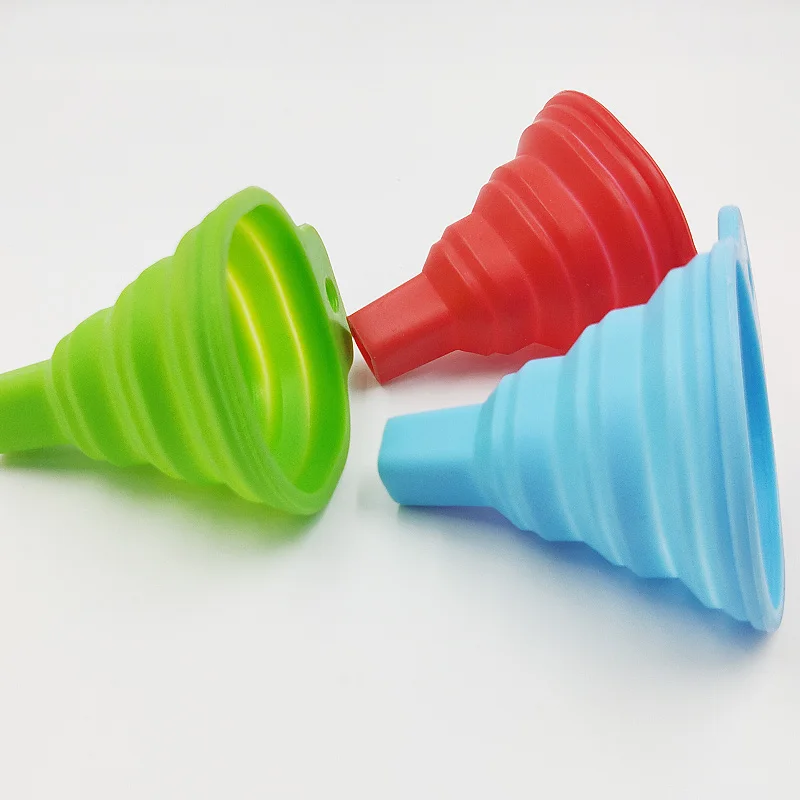 Household Kitchen Accessories Gadget Portable Mini Food Grade Wide Silicone Funnel Collapsible