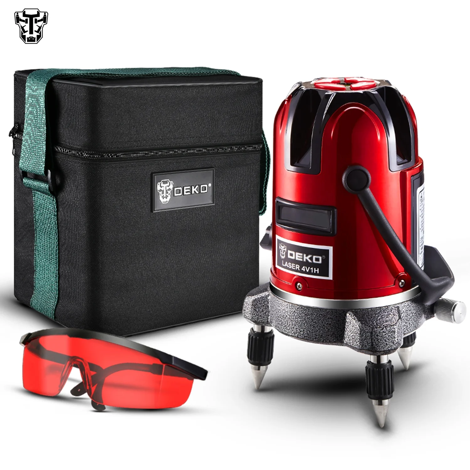 DEKO LL57R-S1 Red 5 Lines 6 Points Self-leveling 360 Tilt Rotary Laser Leveling Home Construction Picture Hanging Measuring Tool