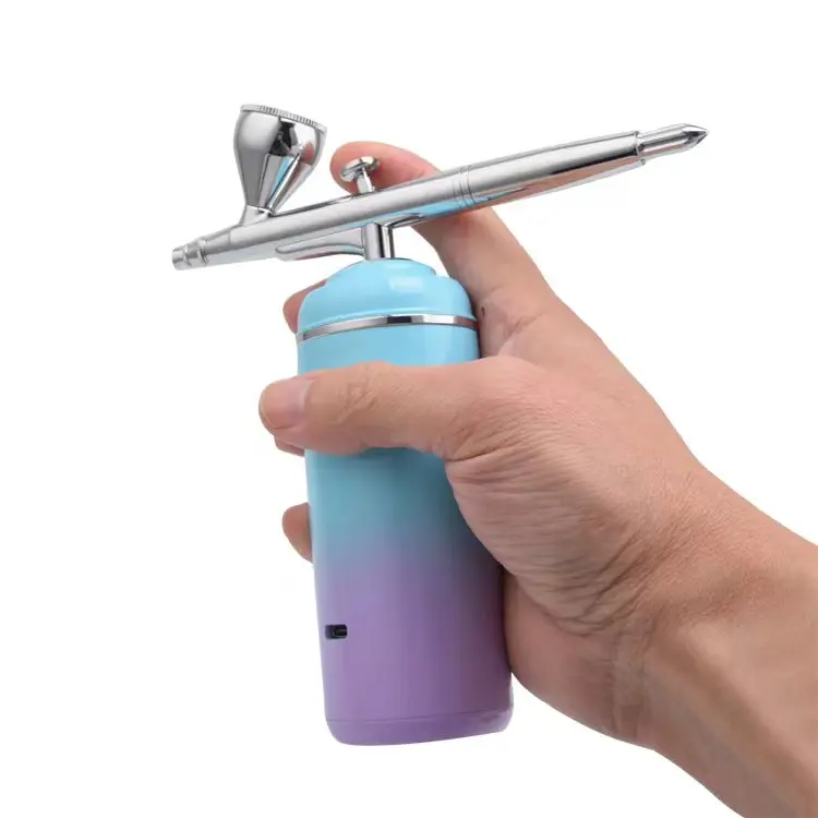 Custom private label portable airbrush tanning compressor kit portable mini face painting airbrush tattoo model