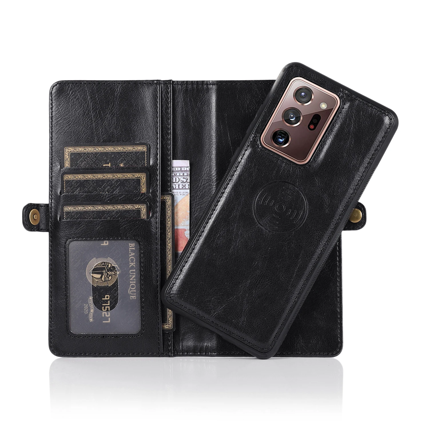 LEYI Business Leather Wallet Phone Bag Cases with Strong magnetic For iPhone 6S plus 12 pro max Cover For samsung galaxy note 20