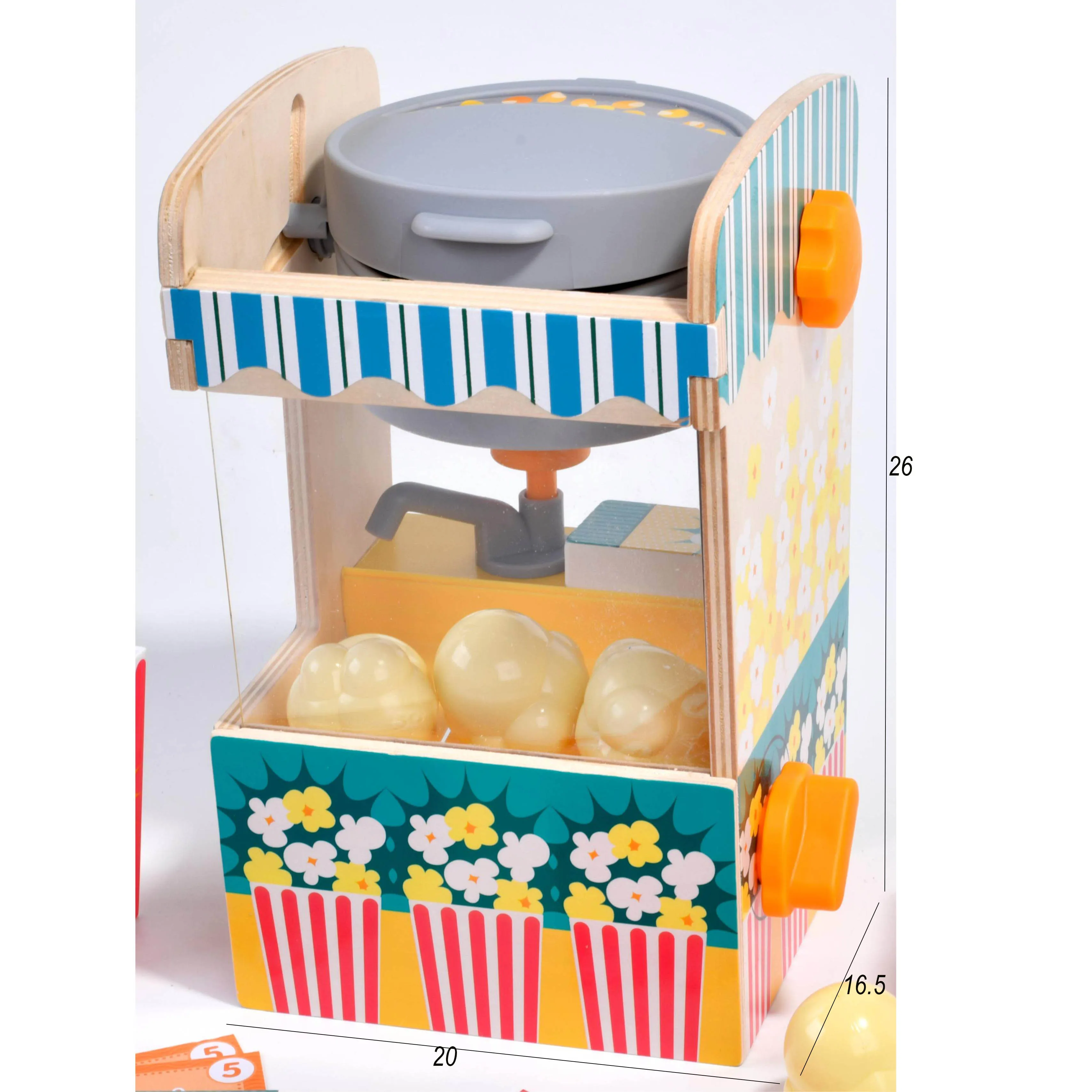 New Play children educational Wooden Baby Popcorn Toy food Pretend Play kitchen toy set for girl kids