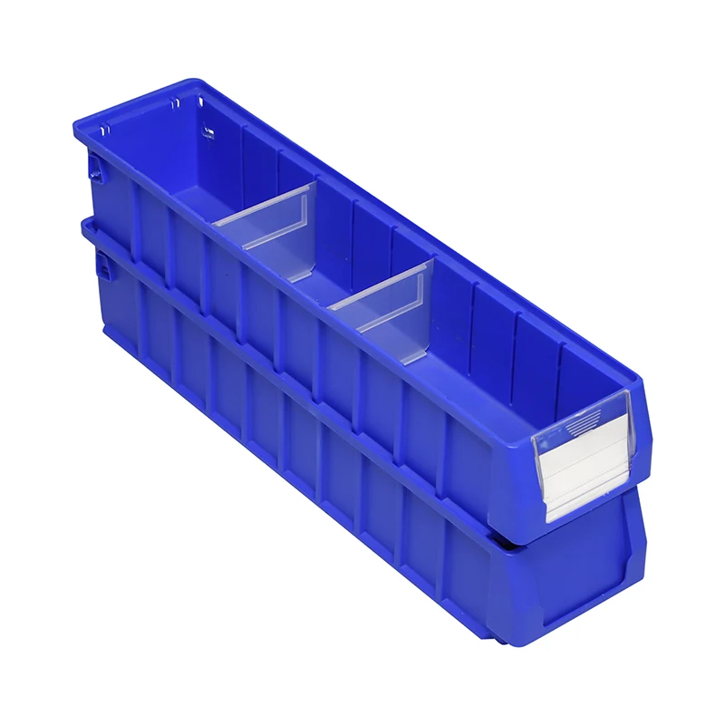 Heavy duty blue colour spares parts boxes stackable warehouse shelf bin plastic storage bins