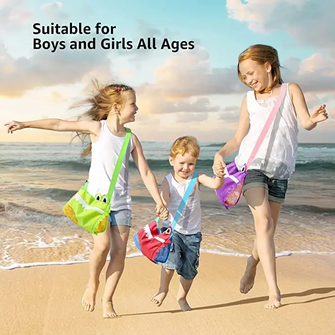 2022 Girls Boys Large Capacity High Quality Folding Kids Fancy Shell Collecting Tote Beach Bag Handbags For Vacation