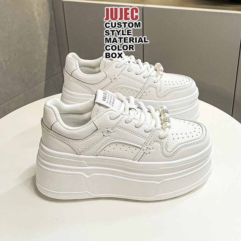 Женские повседневные спортивные кроссовки на заказ Zapatillas mujer модные женские платформе белые дышащие