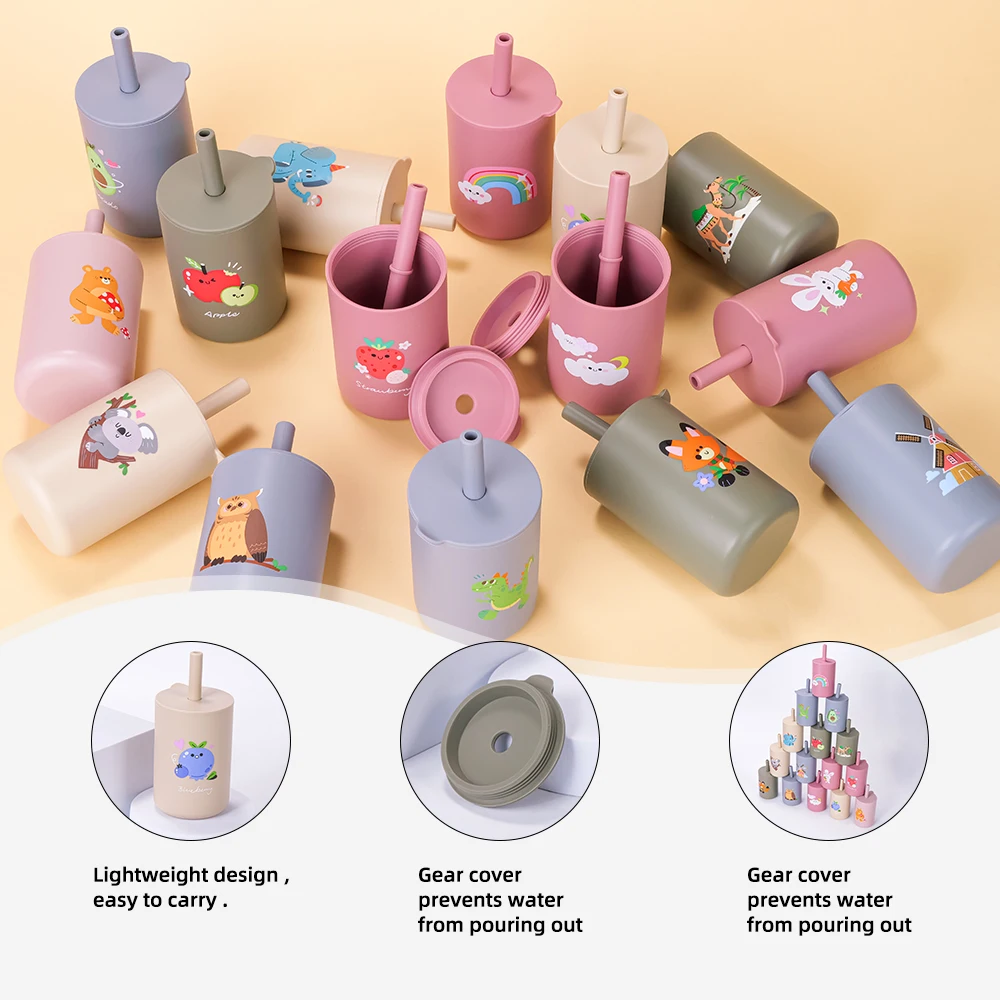 Hot Selling BPA Free Food Grade Silicone Cup For Toddler Kid China Wholesale Silicone Baby Sippy Cups With Lids And Straws