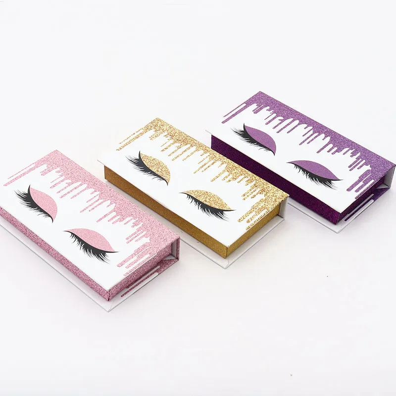 hot sale color quantity  oem odm customize logo shape low MOQ false eyelash box false custom eyelash packaging box