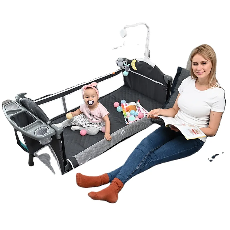 Multifunctional boy cradle adjustable carry yard born sleeper beside metal cribs set folding bag baby play pen bed