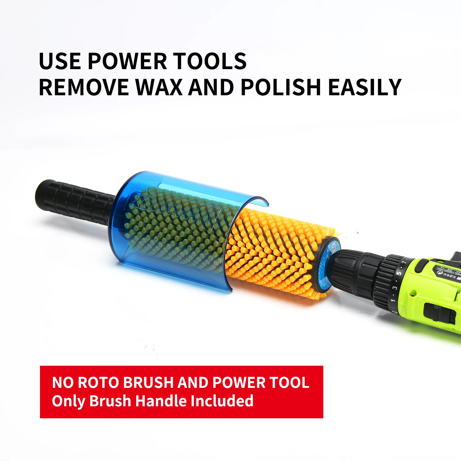 Snowboard Roto Soft Nylon Brush for Waxing Fits 10mm Hex Shaft 200mm Length