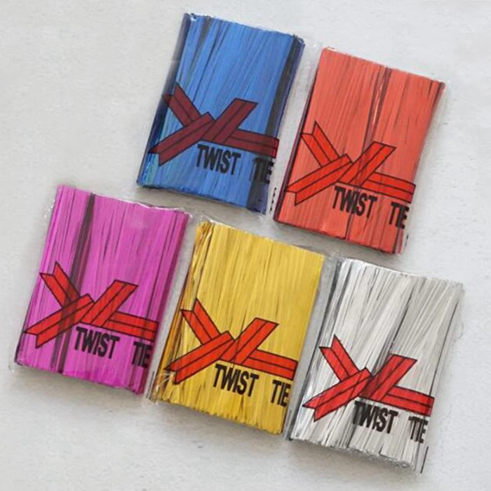 Hot Sale Colorful Plastic Flowers Gift vegetable candy coolie bread bag twist tie .