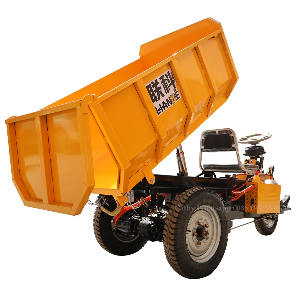 LK135 1.5 ton electric dump truck with hydraulic lifting system, used for transporting ore/concrete