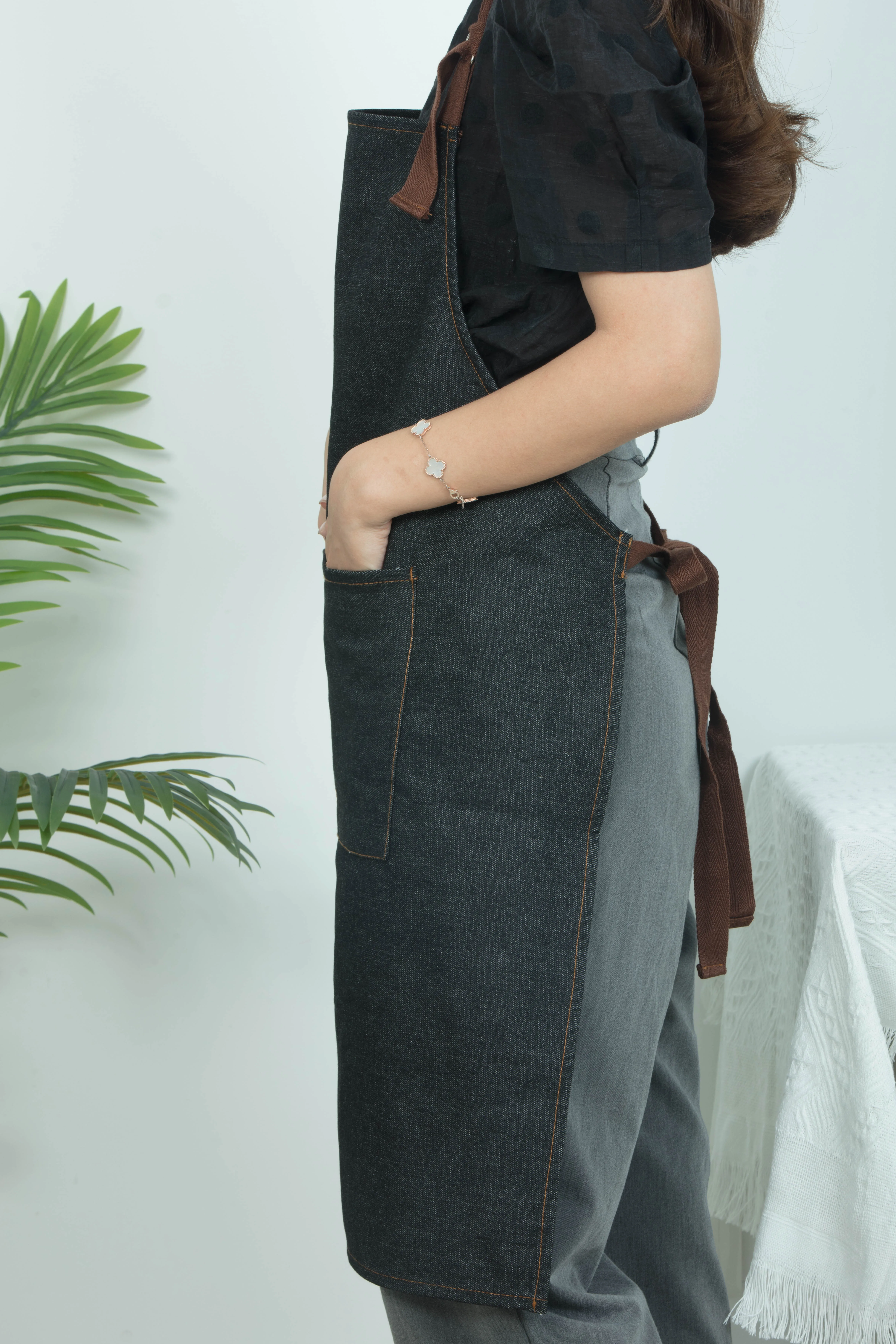 KEFEI custom logo BBQ heavy cotton chef uniform customize logo adjustable apron coffee bar restaurant apron