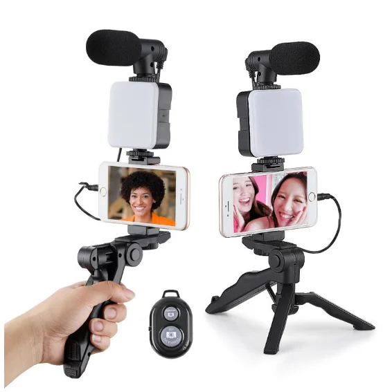 TikTok смартфон комплект для фотосъемки со светодиодным светом ABS корпус штатив прямой трансляции держатель микрофон видео осветительное оборудование