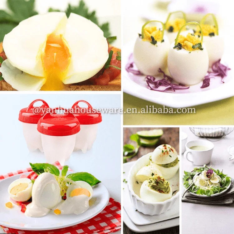 6 Pack Egg Rapid Cooking Pods Hard Boiled Eggs Silicone Cooker Steamer Non-stick Egg Poachers Boiler