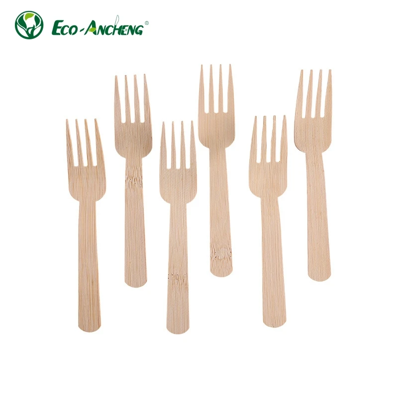Biodegradable Bamboo Cutlery Eco-Friendly Good Price 100PCS Nature Bamboo Disposable Fork Set for Takeaway
