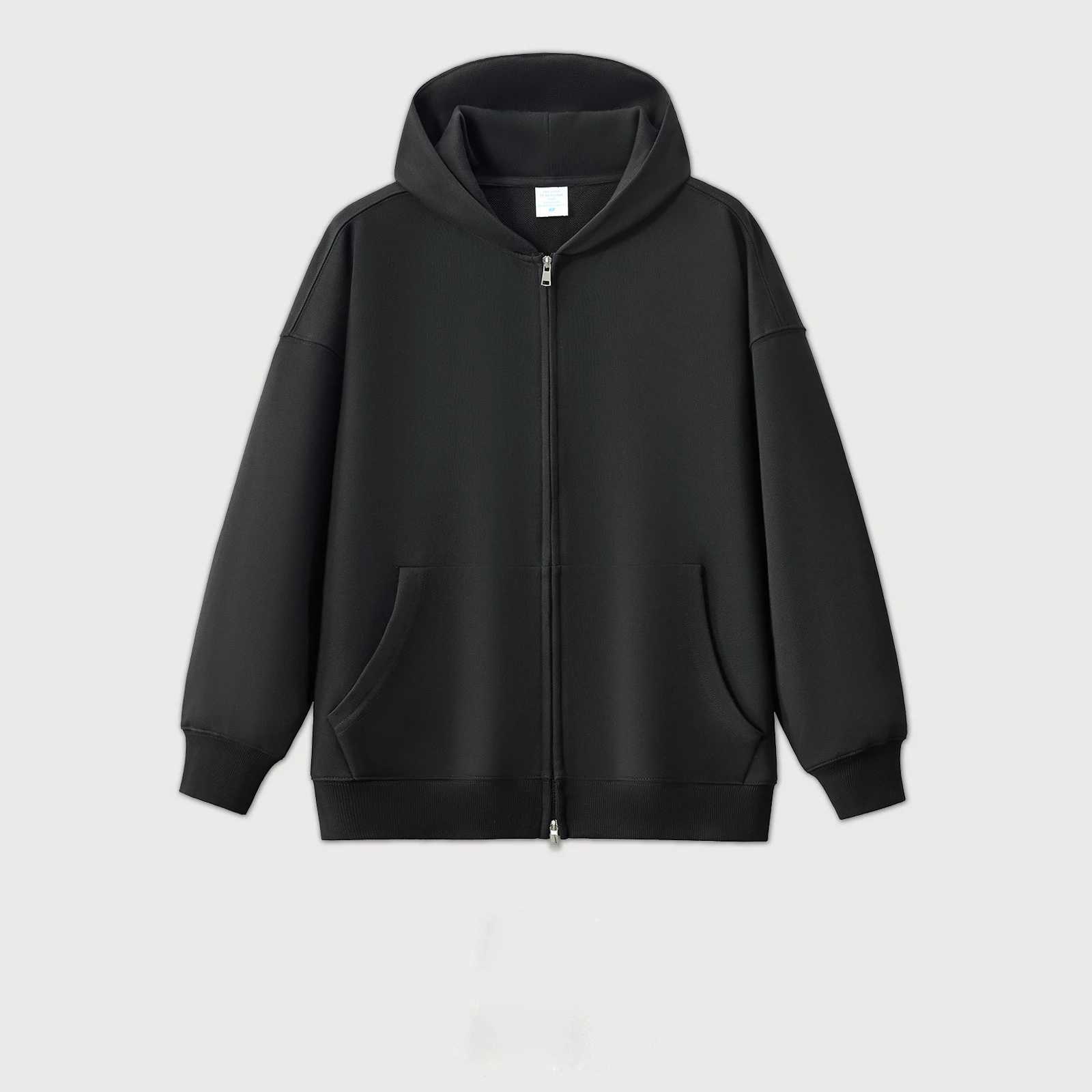 HZ001 high quality wholesale 400gsm fleece full double zip no drawstring hoodie oems zipper hoddie black zip up hoodie
