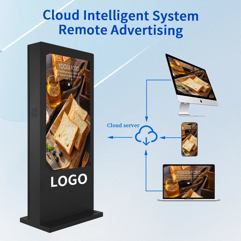 ZCLH Kiosk Displays Pole Billboard Waterproof 55 Inch Outdoor Digital and LCD Signage Outdoor LCD Display Advertising Screen