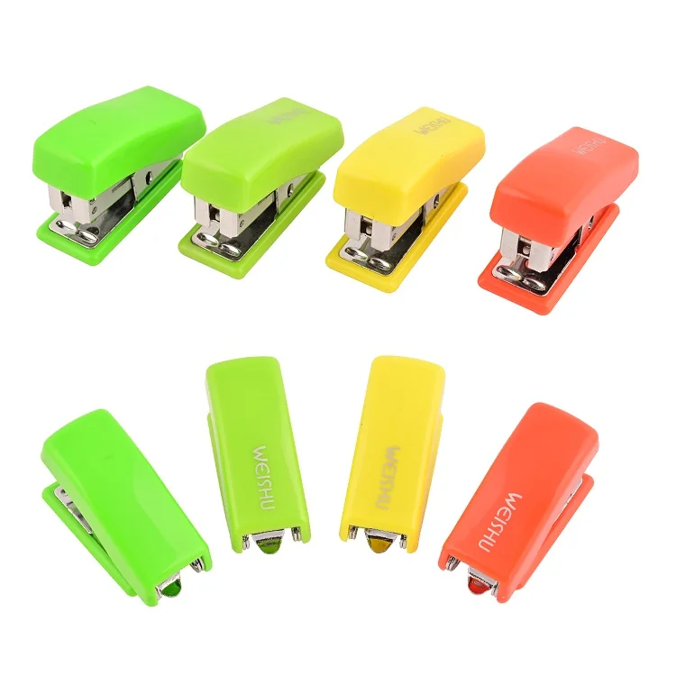AFFISURE High Quality Low Price Standard Mini Stapler Child Mini Plastic Stapler With Staple Remover