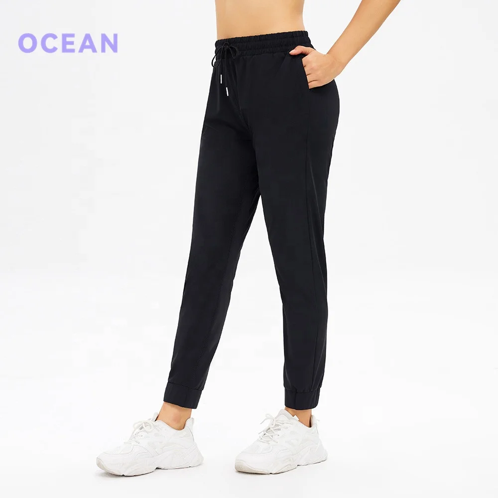 Wholesale Custom Logo Blank Running Tracksuits Pants Hiking Sport Jogger Pants with Lace up Bandage Women Sweatsuit Pants