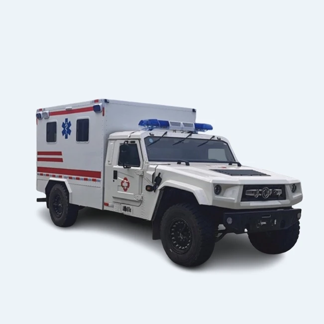 Newly Developed Part-time Four-wheel-drive Ambulance Double Fuel tank diesel Euro 6 cummins Engine Medical Cars