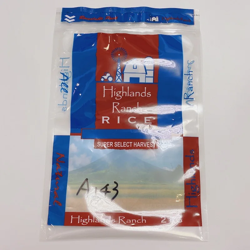 PVC PE custom printed edible organic mung beans cereal ziplock vacuum sealer bags ziplock bag