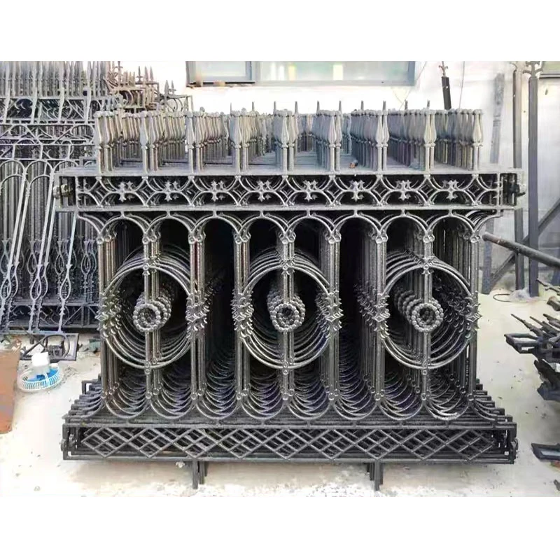 Black Powder Wrought Iron Security Fence Panel Heat Treated 3D Model Metal Frame