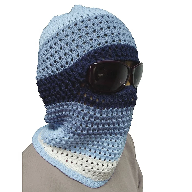 2023 fashion knit face ski mask balaclava hoodie custom thin beanie mask one hole crochet ski maskss for men women