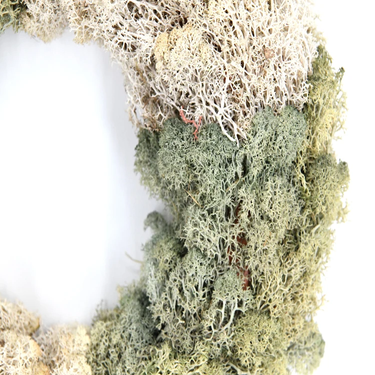 New design two colors spliced moss wreaths grayish green preserved moss garland natural moss wreath
