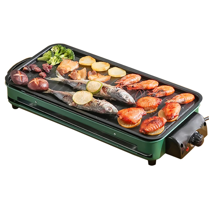Electric Barbeque Grill Dismountable Oil Collector  Non-Stick Cooking Surface temperature control  SMOKELESS