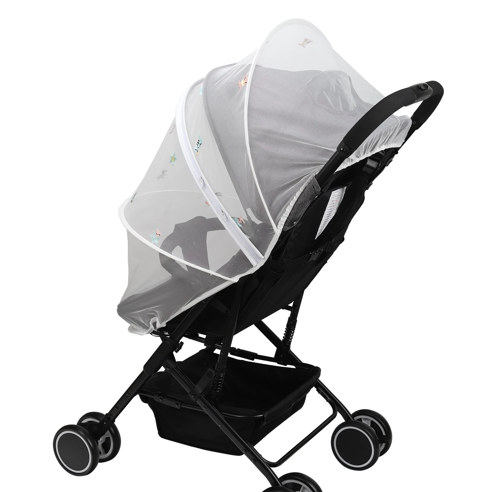 Embroidery Stroller Mosquito Net Full Cover with Double Zipper