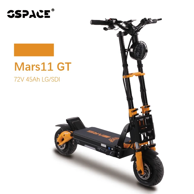 GSPACE 11 inch 72V 35ah 72v 45ah hydraulic brake dual motor powerful 2000w*2 5000w Mars adult fast electric scooter