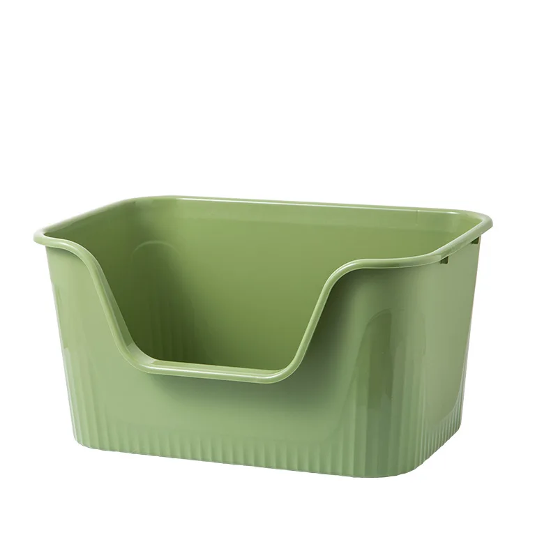 2024 Factory wholesale pet toilet sandbox litter box open lid potty cat toilet litter box plastic toilet box