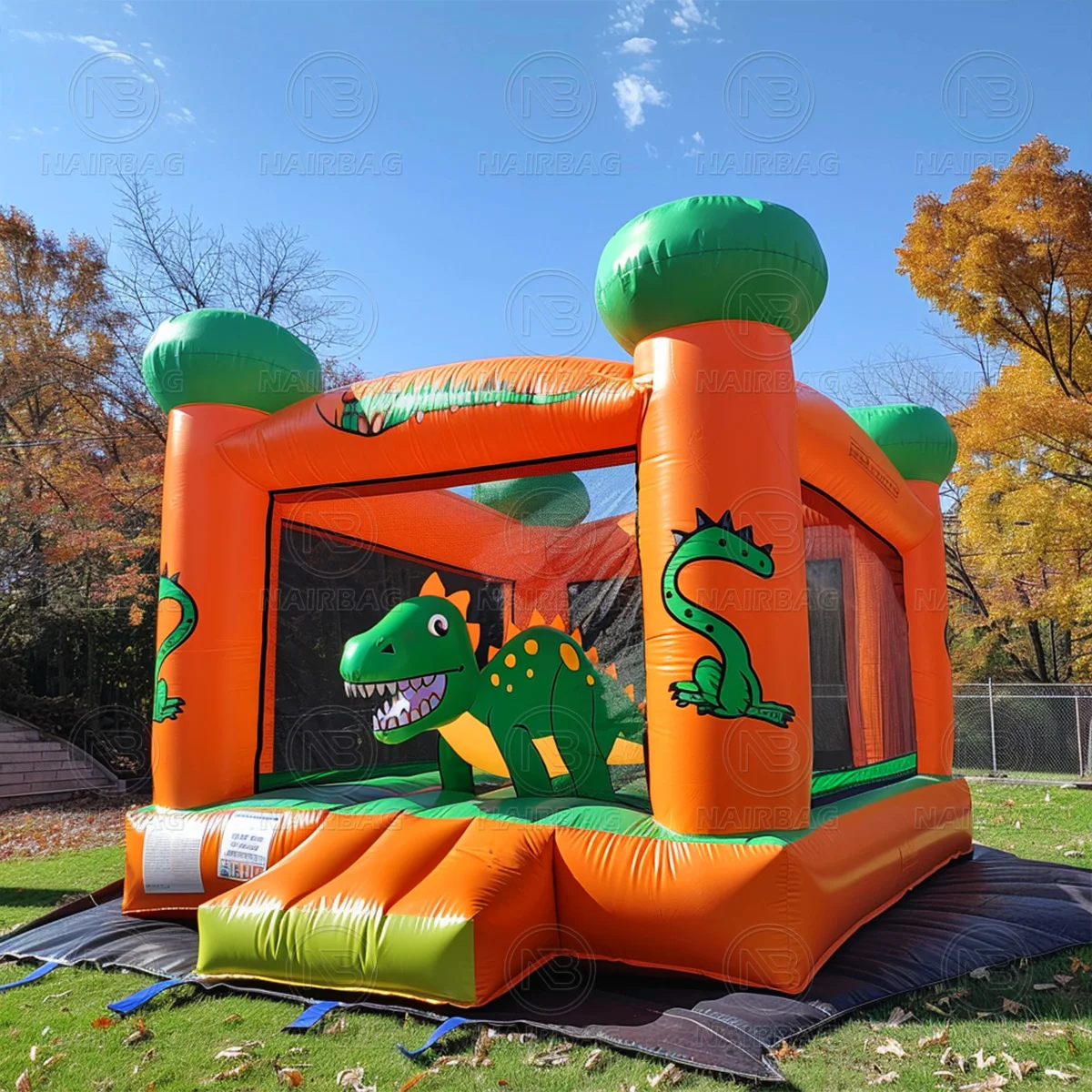Dino Theme Bouncy Castle With Slide Bouncing Castle Jumper Dinosaur Inflatable Bounce House for Backyard Bashes