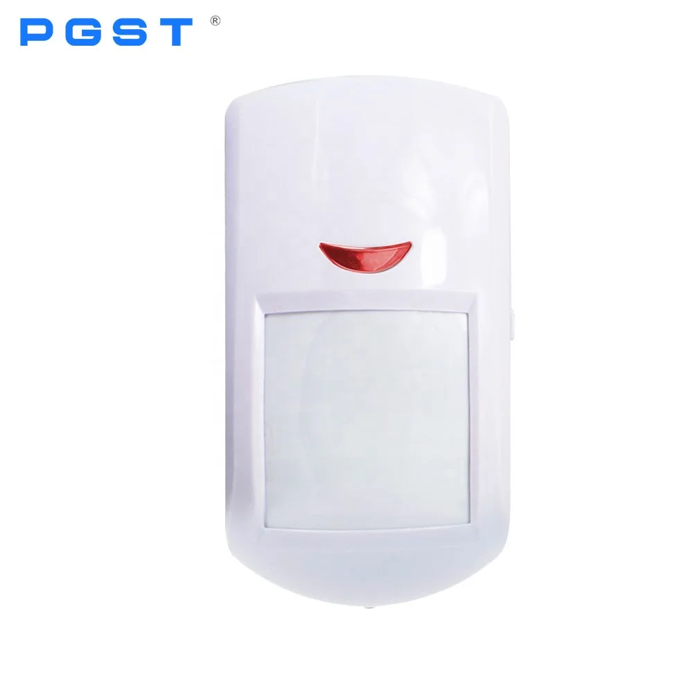 PGST Outdoor Room Motion Alarm Wireless Dual-tech Passive Infrared PIR Movement Detector Motion Sensor with Pet Immunity