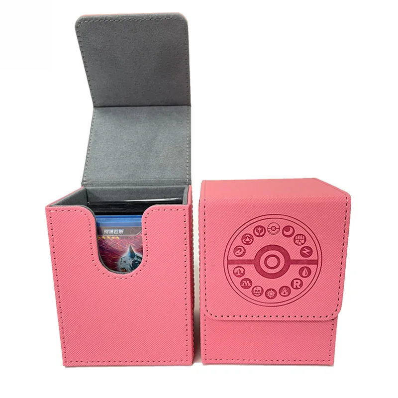 High quality PU Leather Game Pu Cards Deck Box Game Card Box poke mon Trading Card Storage Box