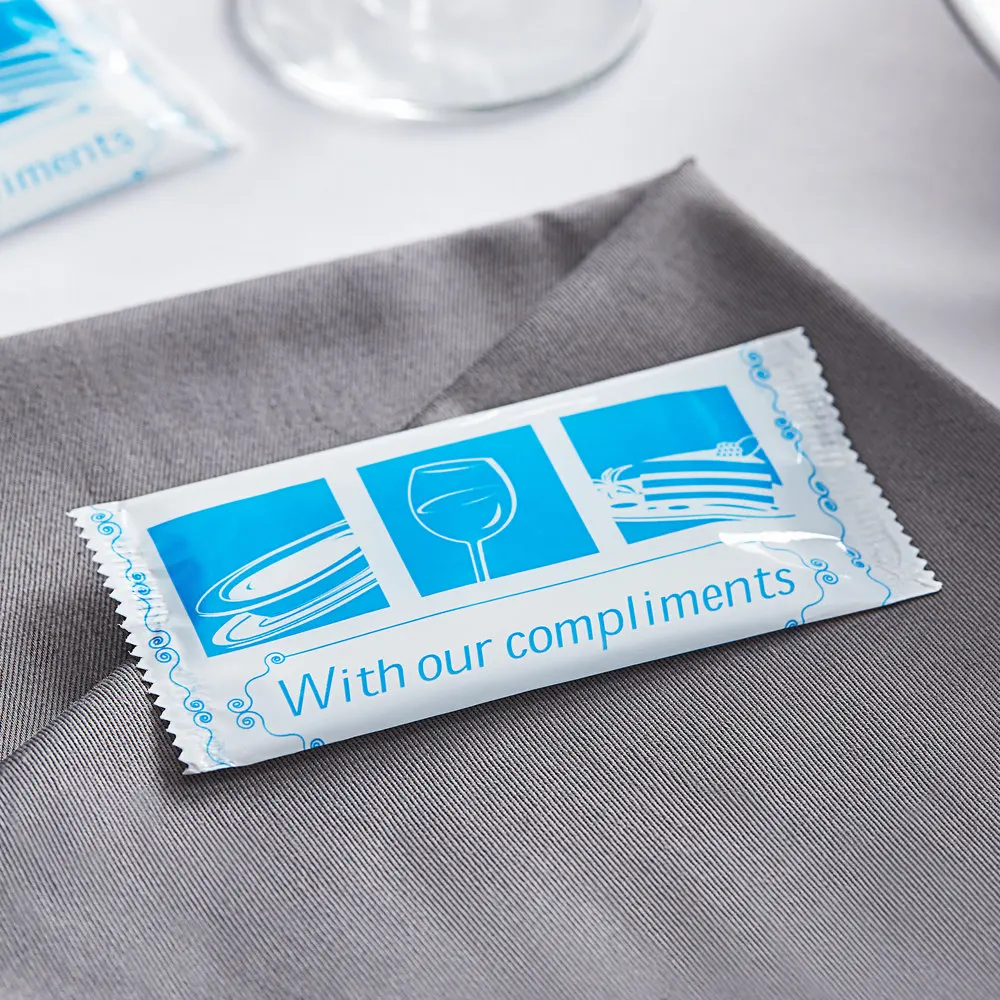 travel customized disposable cotton restaurant wipe moist facial towel