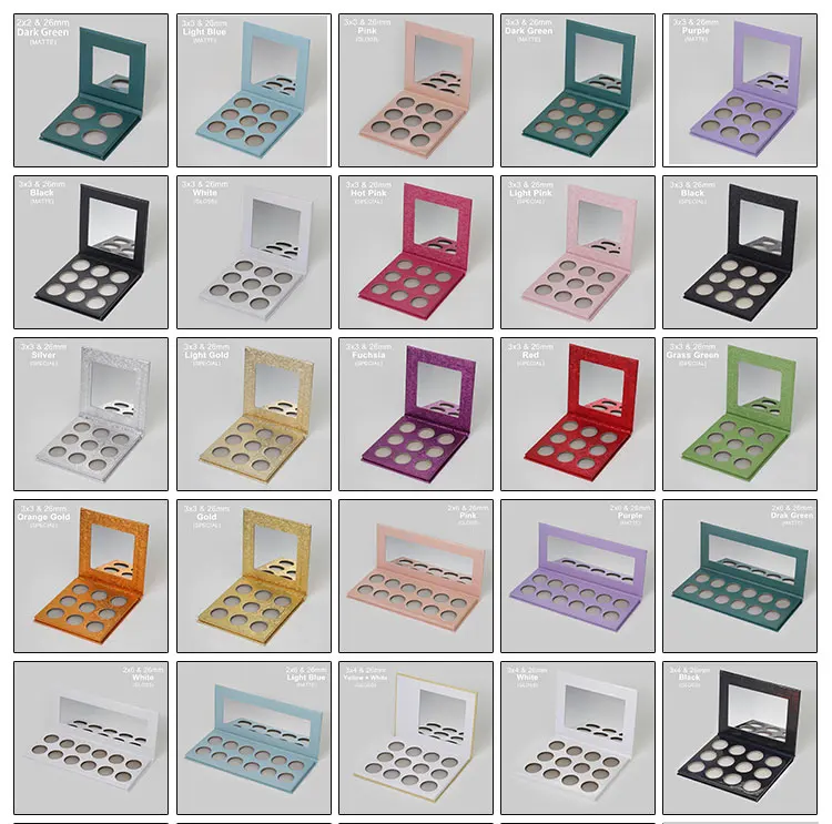 2021 New fashion laser packaging empty magnet eye shadow palette makeup collection no logo eyeshadow palettes